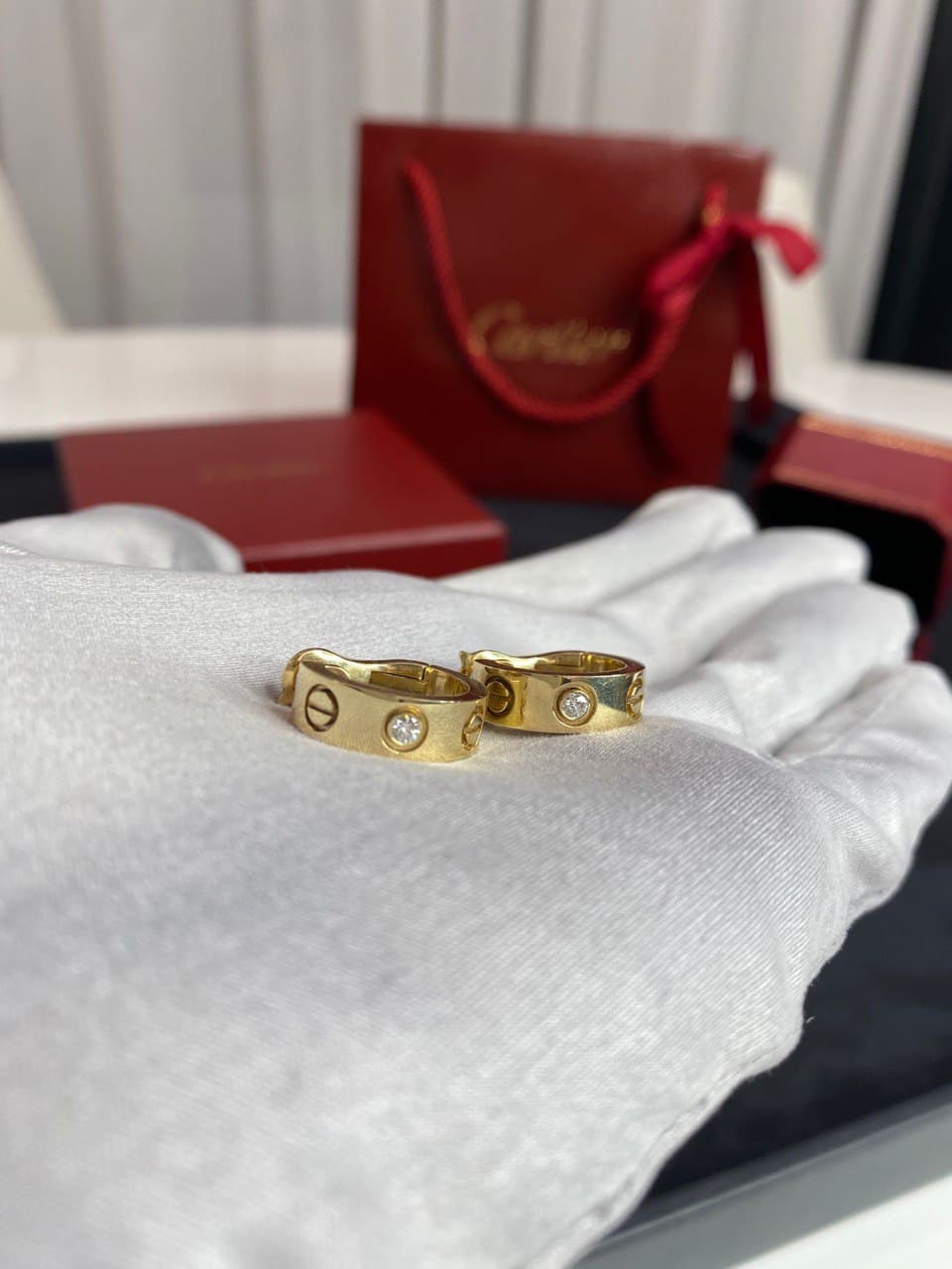 Серьги Cartier Love желтое золото, бриллианты 5