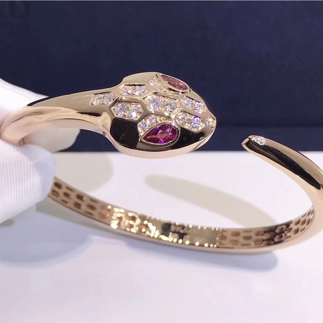 Браслет Bulgari Serpenti розовое золото, рубеллит, бриллианты 4
