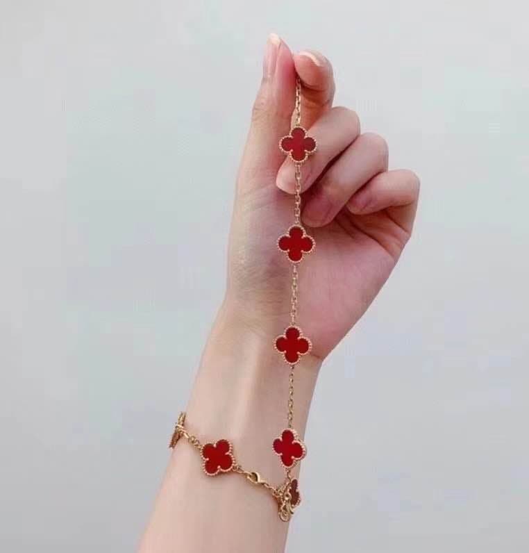 Браслет Van Cleef & Arpels Vintage Alhambra с 5 мотивами сердолик, желтое золото 7