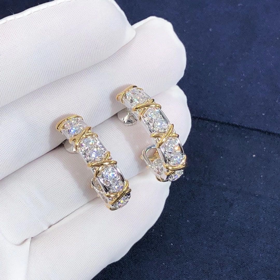 Серьги Tiffany & Co. Jean Schlumberger Twenty Stone бриллианты, платина, желтое золото 7