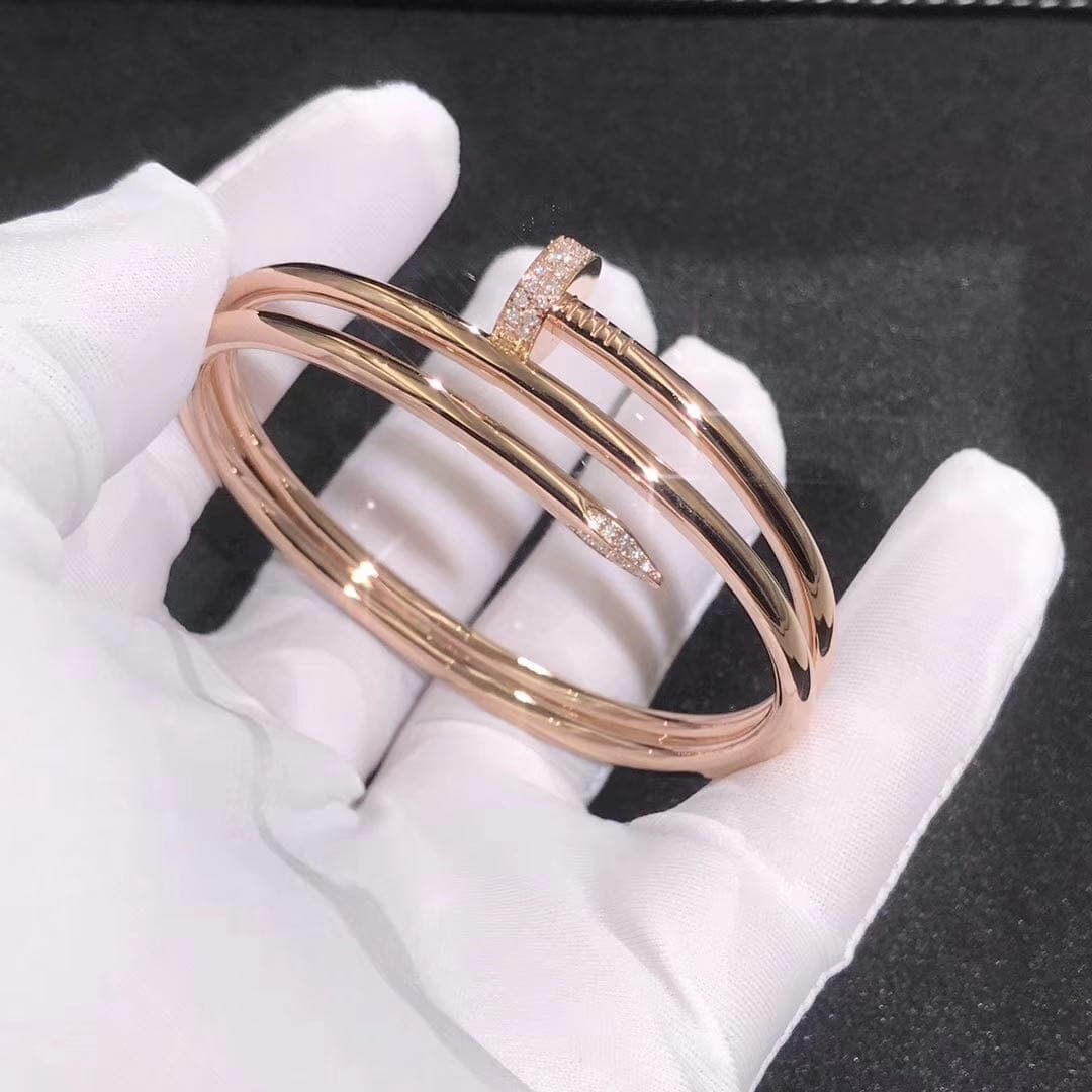 Браслет Cartier Juste Un Clou с двойным рядом розовое золото, бриллианты 1