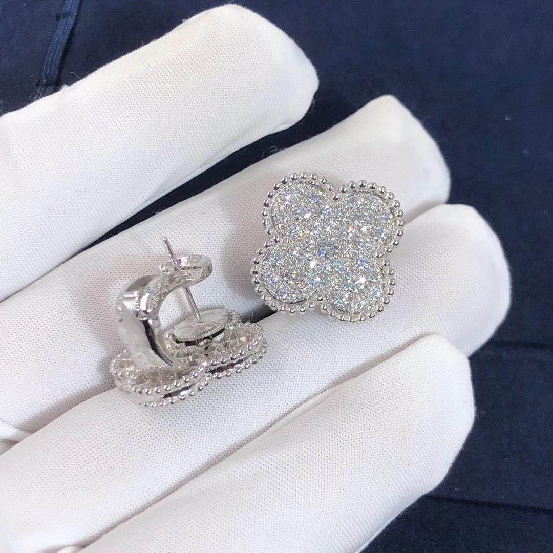 Серьги Van Cleef & Arpels бриллианты, белое золото 4