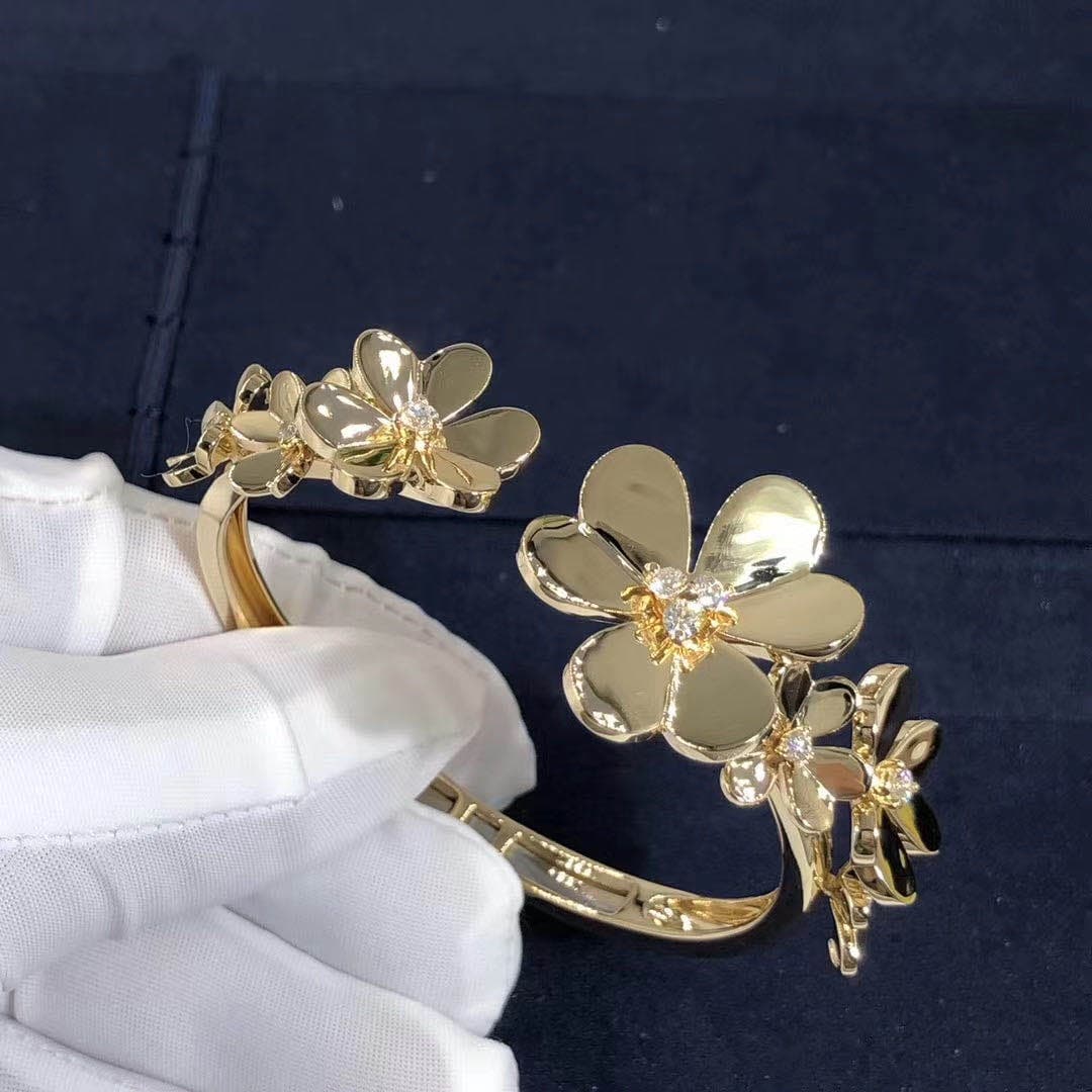 Браслет Van Cleef & Arpels Frivole 7 цветков бриллианты, желтое золото 6
