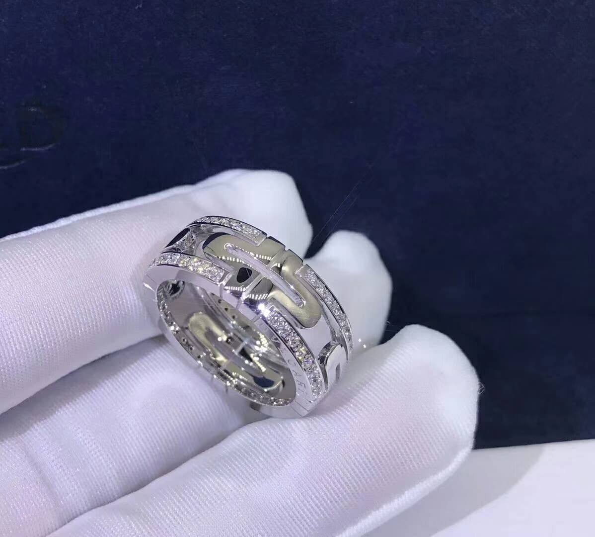 Кольцо Bulgari Parentesi бриллианты, белое золото 3