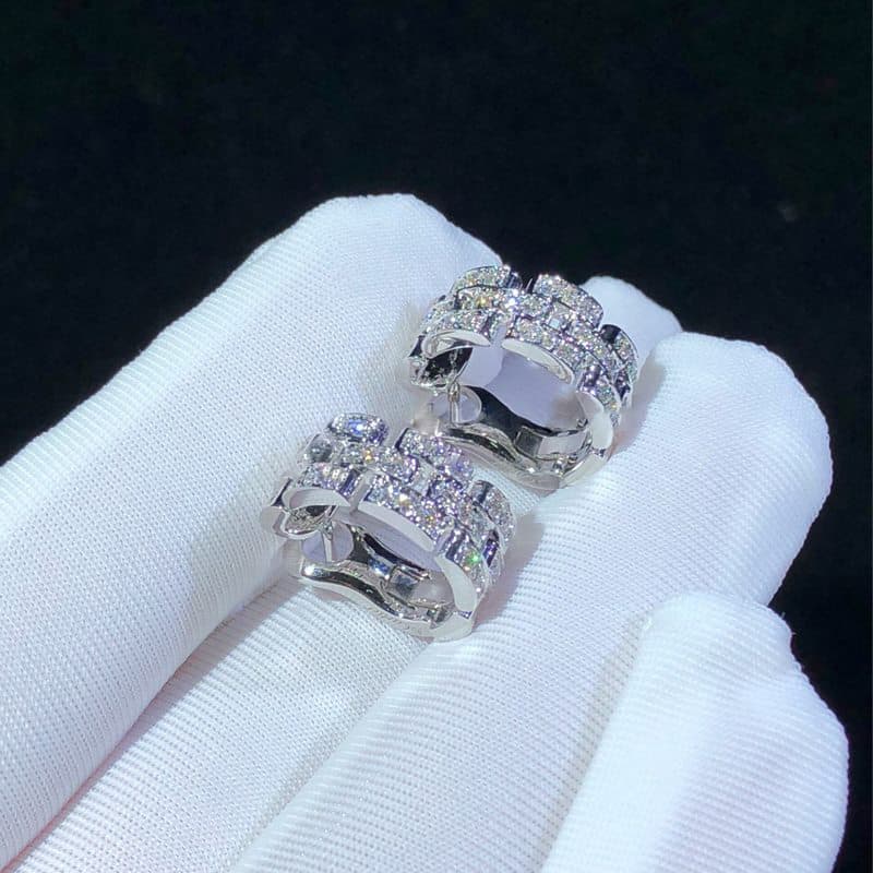 Серьги Cartier Maillon Panthère, 3 ряда