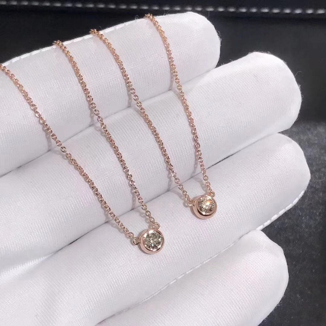 Подвеска Tiffany Elsa Peretti бриллианты, розовое золото 3