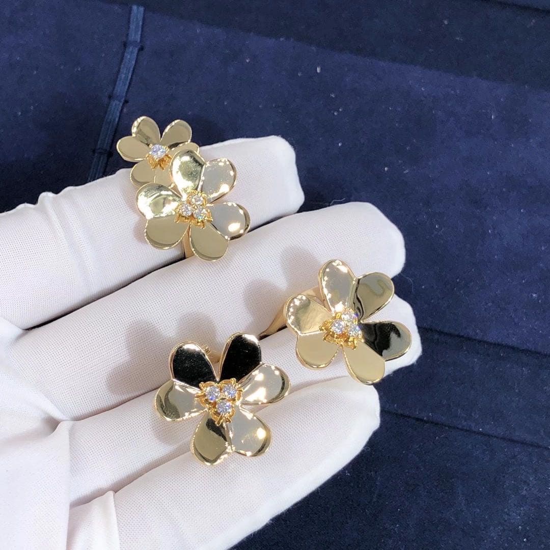 Серьги Van Cleef & Arpels Frivole бриллианты, желтое золото 7