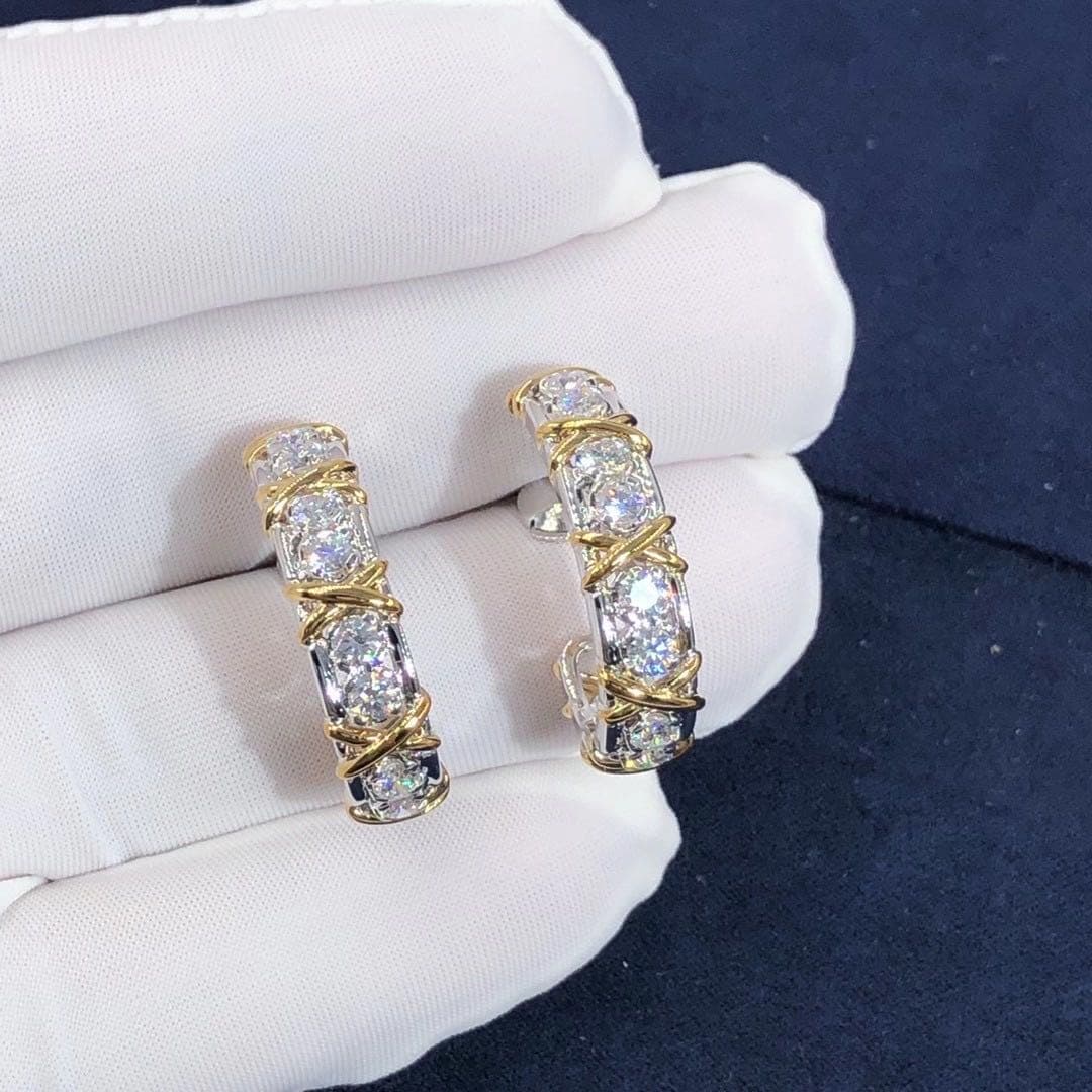 Серьги Tiffany & Co. Jean Schlumberger Twenty Stone бриллианты, платина, желтое золото 5