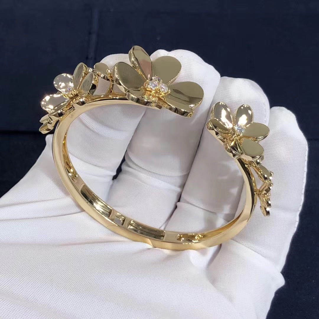 Браслет Van Cleef & Arpels Frivole 7 цветков бриллианты, желтое золото 5