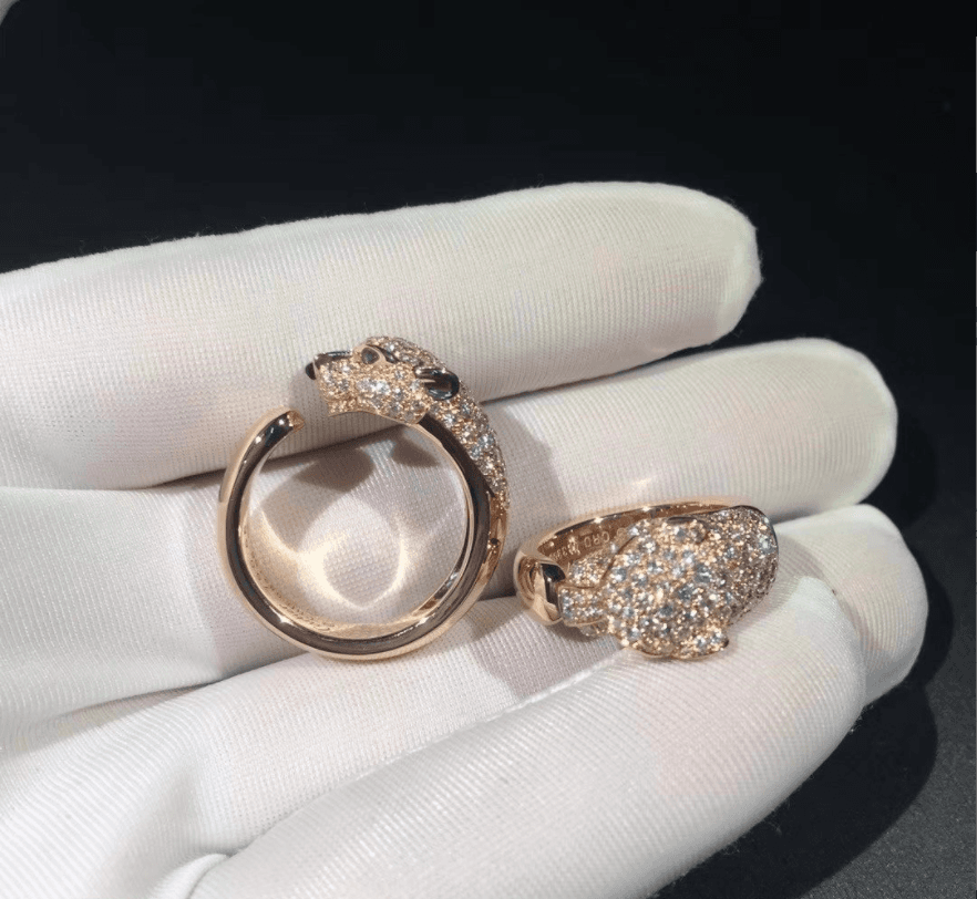 Кольцо Panthere de Cartier бриллианты, розовое золото 5