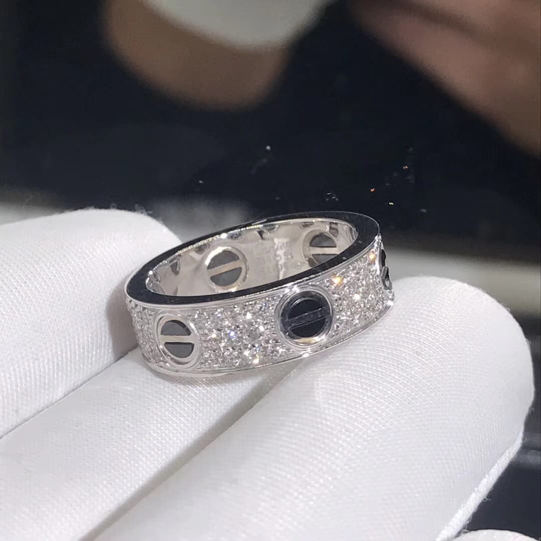 Кольцо Cartier Love белое золото, бриллианты 7