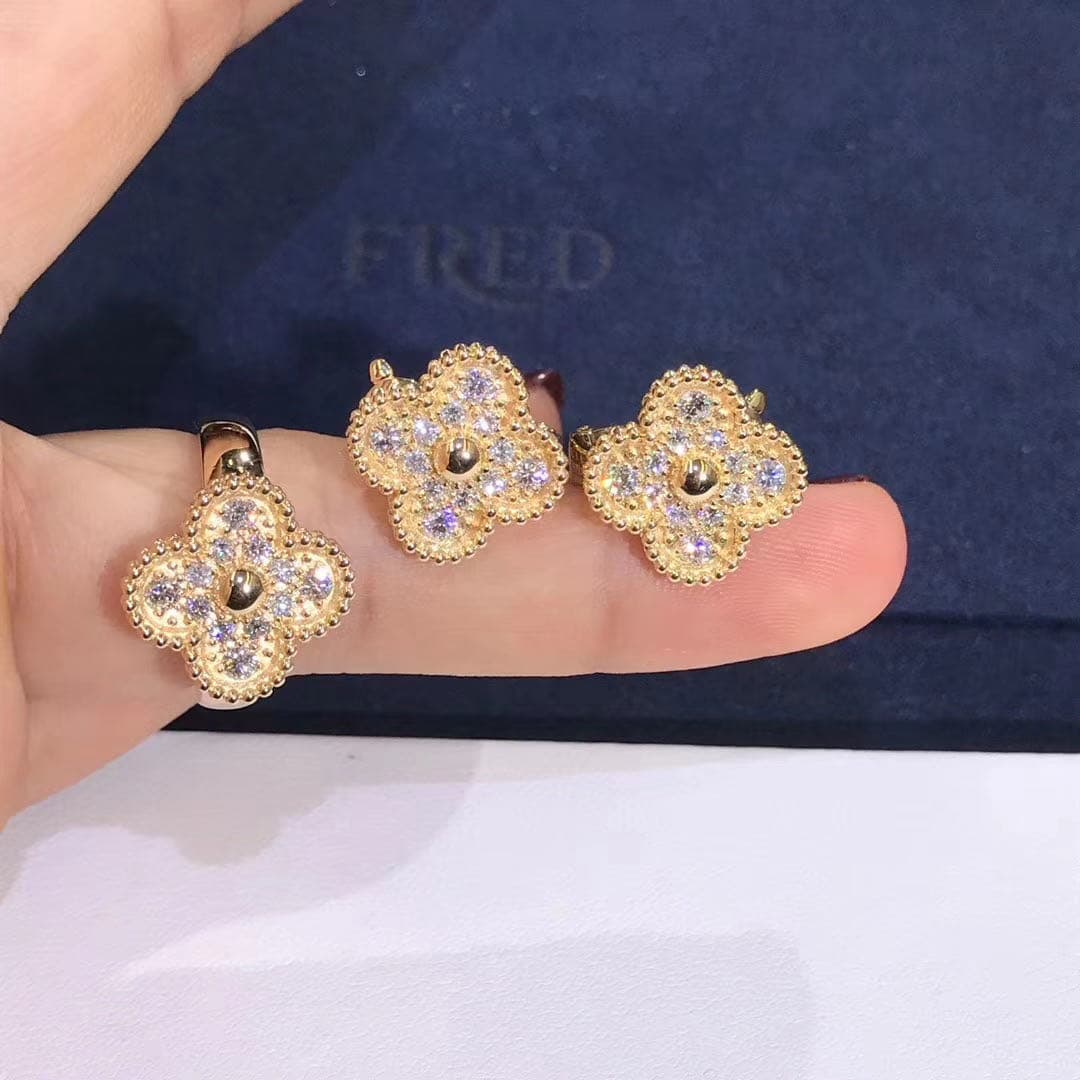 Кольцо VAN CLEEF & ARPELS Vintage Alhambra бриллианты, желтое золото 3