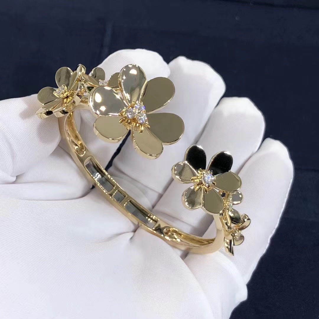 Браслет Van Cleef & Arpels Frivole 7 цветков бриллианты, желтое золото 3