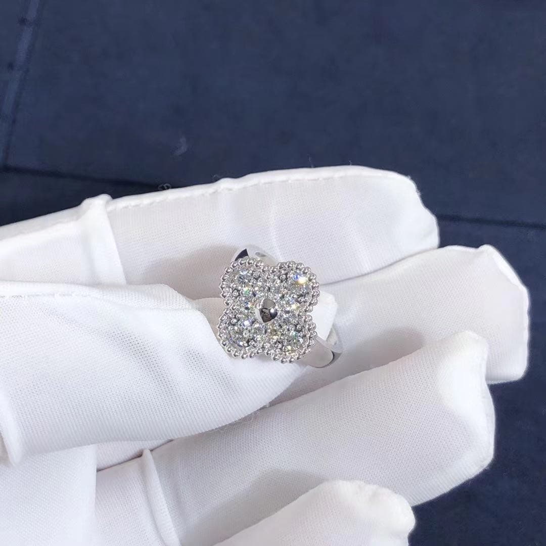 Кольцо Van Cleef & Arpels Alhambra белое золото, бриллианты 3