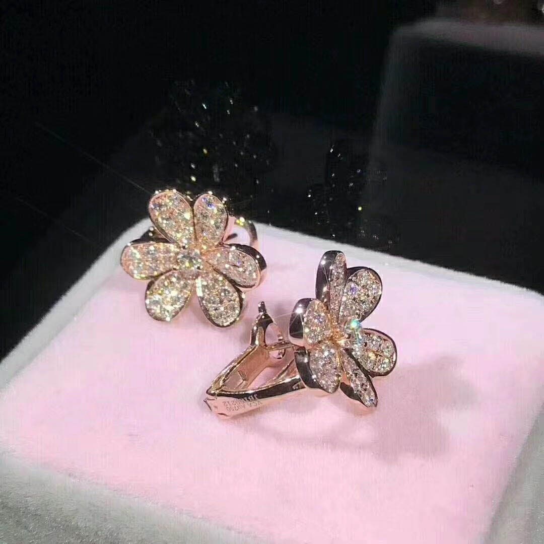 Серьги Van Cleef & Arpels Frivole бриллианты, розовое золото 3