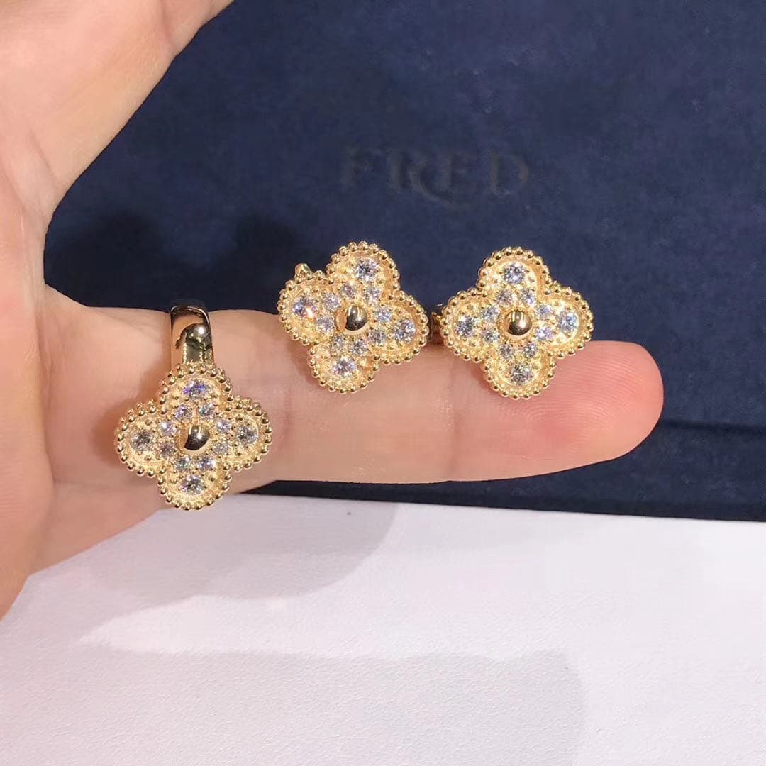 Кольцо VAN CLEEF & ARPELS Vintage Alhambra бриллианты, желтое золото 4
