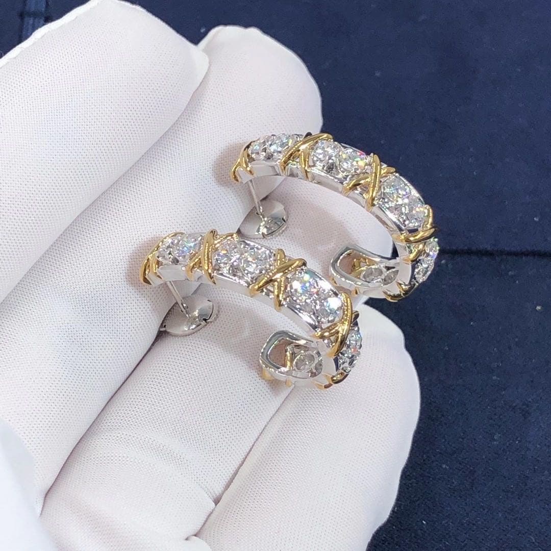 Серьги Tiffany & Co. Jean Schlumberger Twenty Stone бриллианты, платина, желтое золото 8