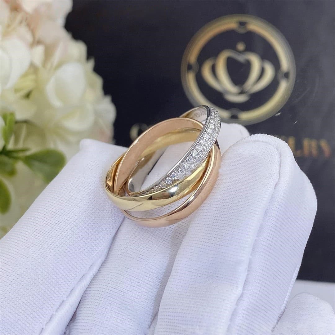 Золотое кольцо Cartier Trinity, маленькая модель, 0,55ct 5
