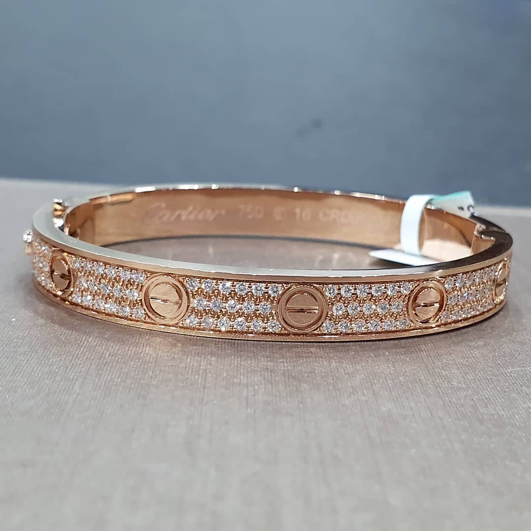 Браслет Cartier Love, золото, бриллианты 1,88 ct 1