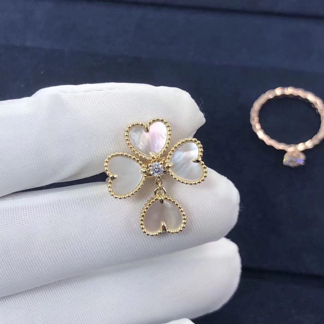 Кольцо Van Cleef & Arpels Sweet Alhambra желтое золото, перламутр, бриллиант 5
