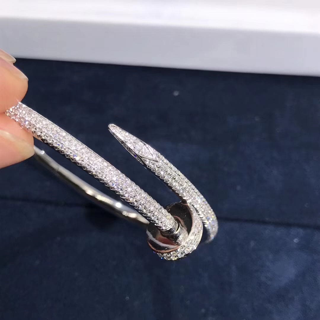 Браслет Cartier Juste un Clou классическая модель белое золото, бриллианты 3