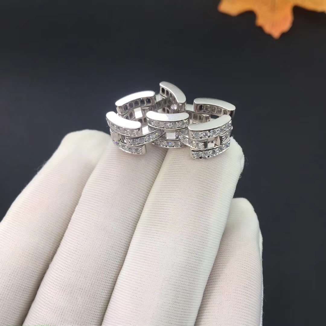 Трехрядное золотое кольцо Cartier, 1,37ct 1