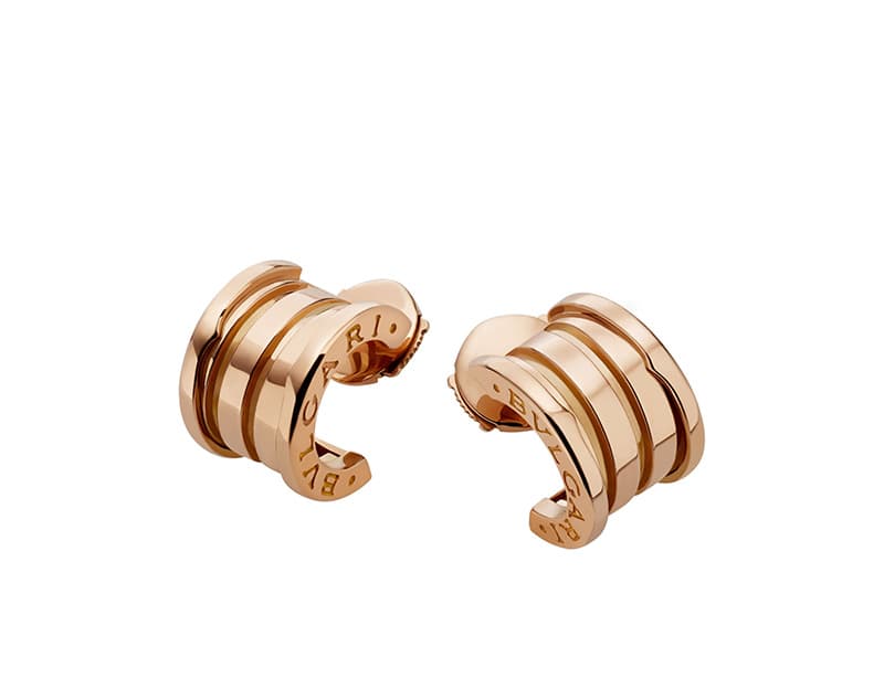 Серьги Bvlgari B.zero1, розовое золото 585 пробы