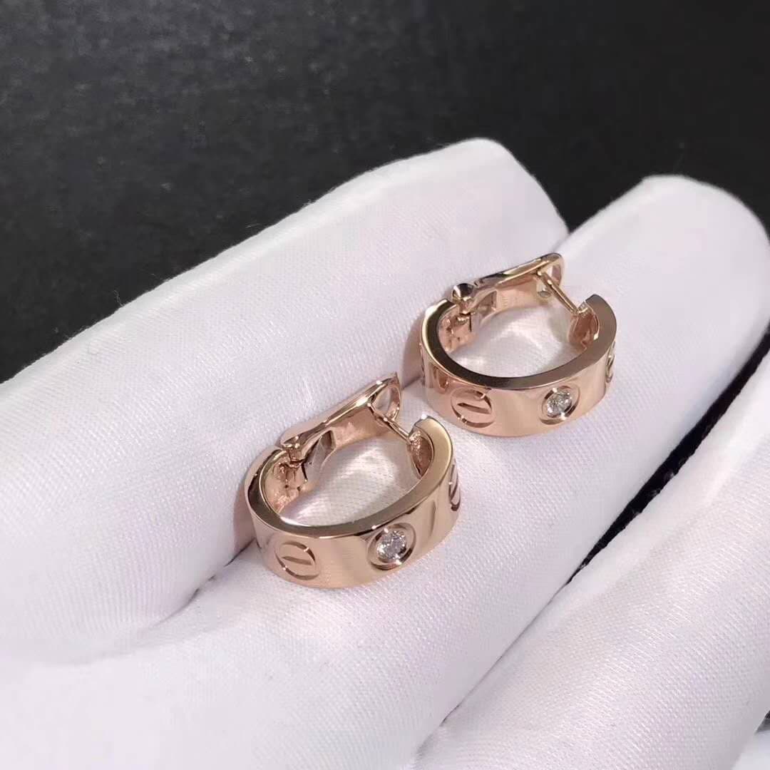 Серьги Cartier Love бриллианты, розовое золото 4