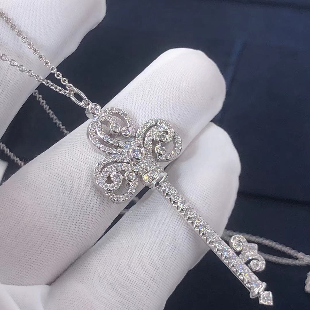 Подвеска Tiffany Key бриллианты, белое золото 1
