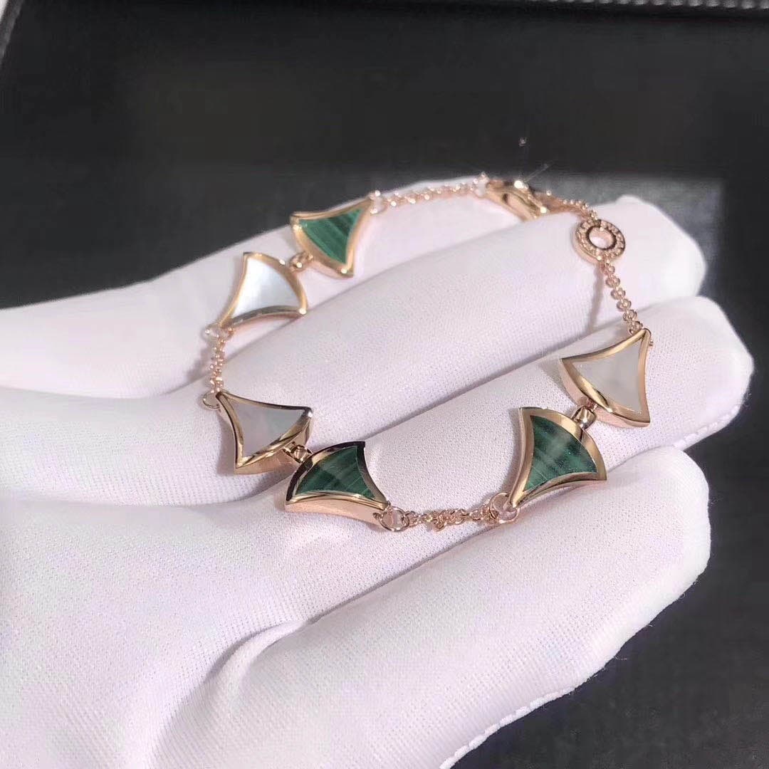 Браслет Bulgari DIVAS’ DREAM розовое золото, перламутр, малахит 1