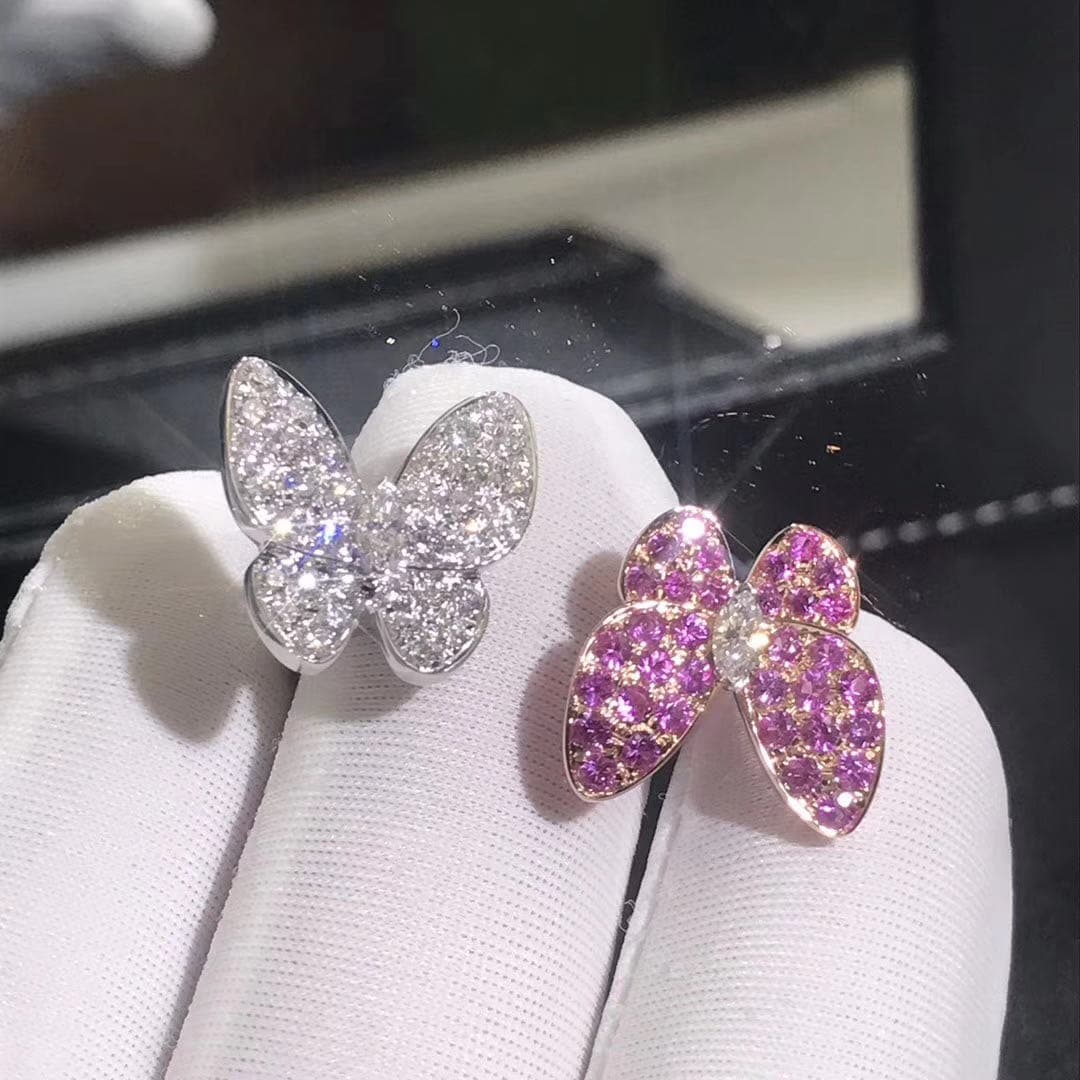 Кольцо Van Cleef & Arpels Two Butterfly Between the Finger белое золото 4