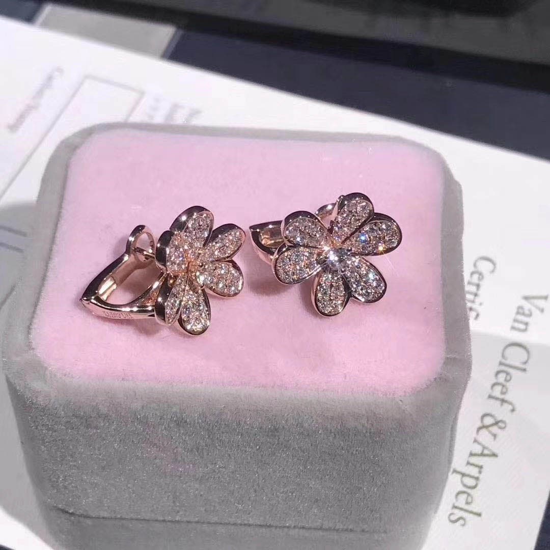 Серьги Van Cleef & Arpels Frivole бриллианты, розовое золото 2