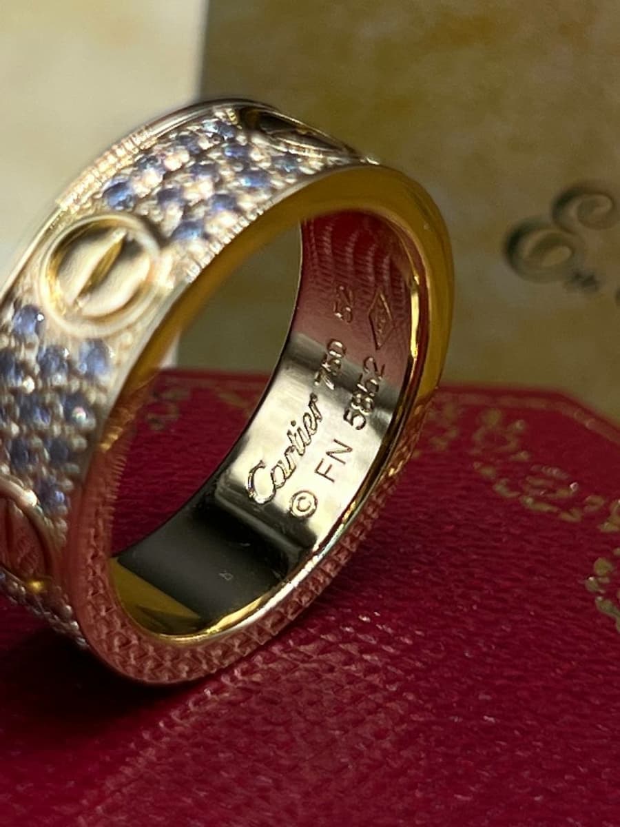 Кольцо Cartier Love, белое золото 2