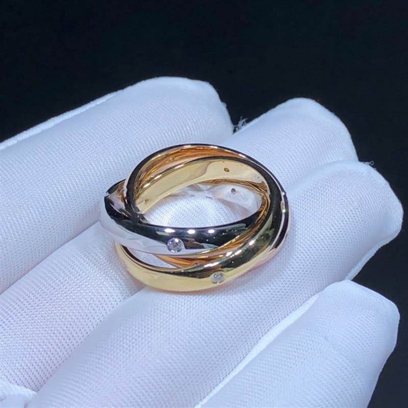 Кольцо Cartier Trinity, золото 585 пробы, 0,19ct 5