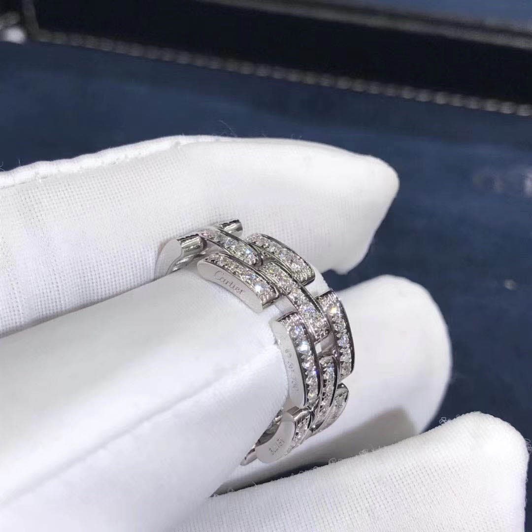 Кольцо Cartier Maillon Panthère бриллианты, белое золото 3
