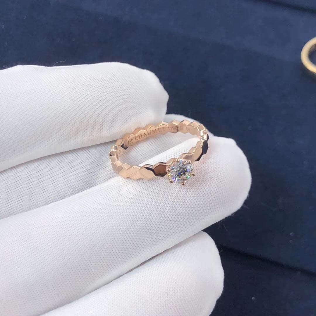 Кольцо для помолвки Chaumet Bee My Love розовое золото, бриллиант 3