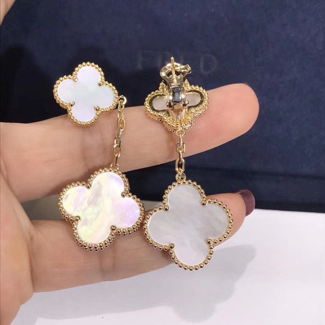 Серьги Van Cleef Alhambra желтое золото, перламутр 6