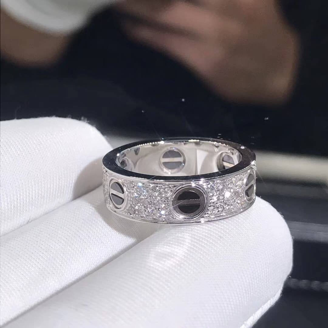 Кольцо Cartier Love белое золото, бриллианты 3