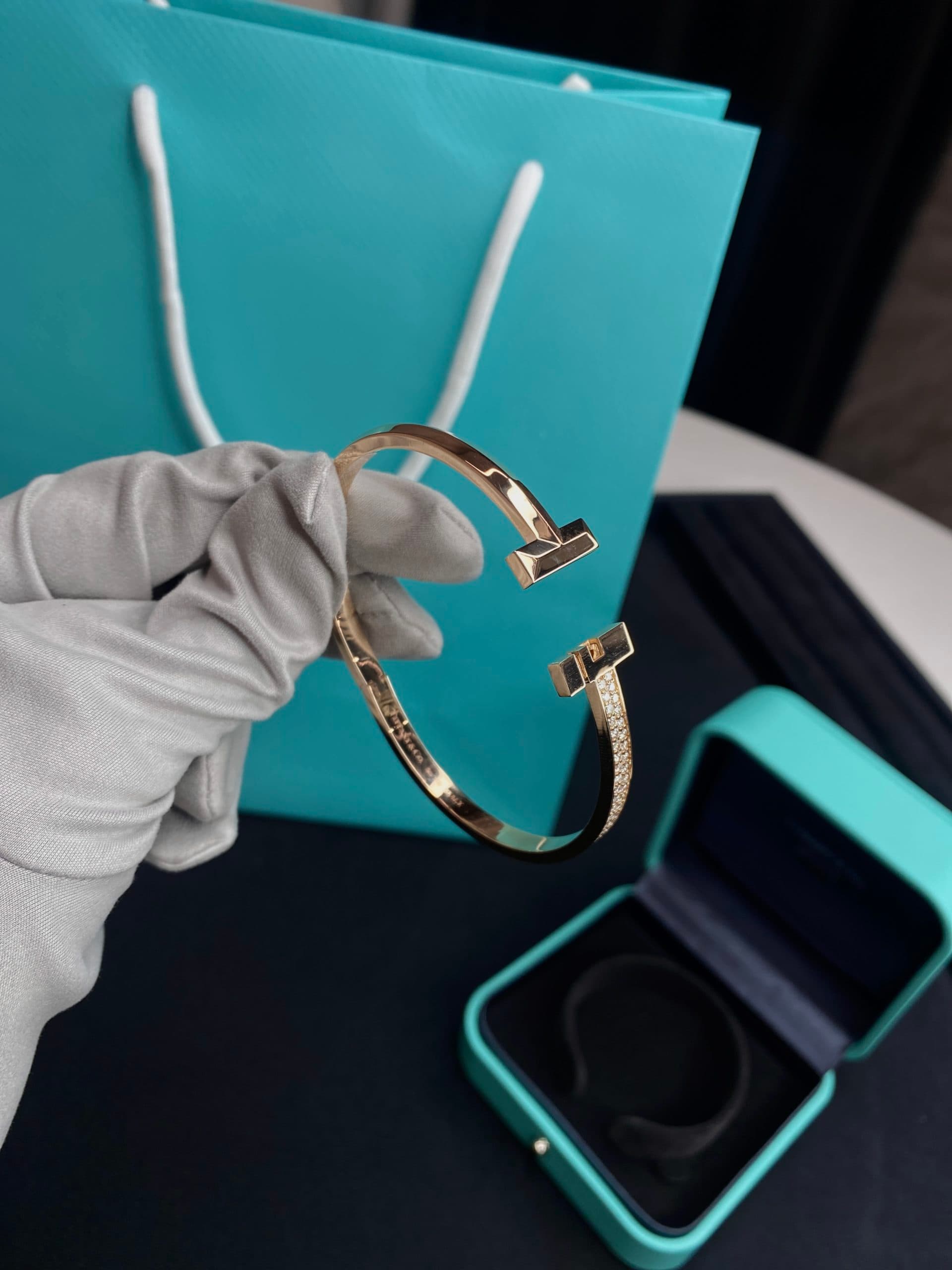 Браслет Tiffany T розовое золото, бриллианты 7