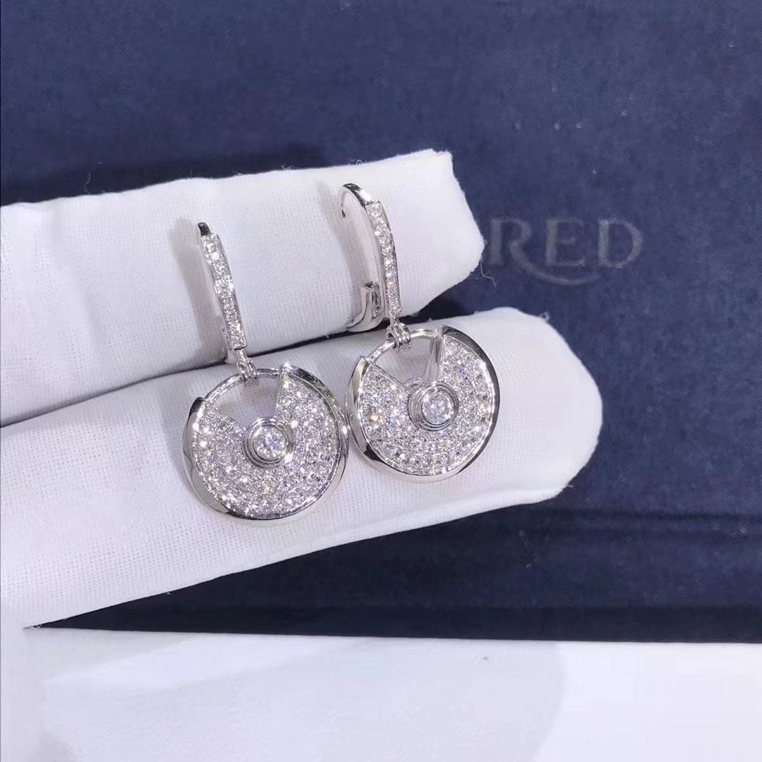 Серьги Amulette de Cartier белое золото, бриллианты 2