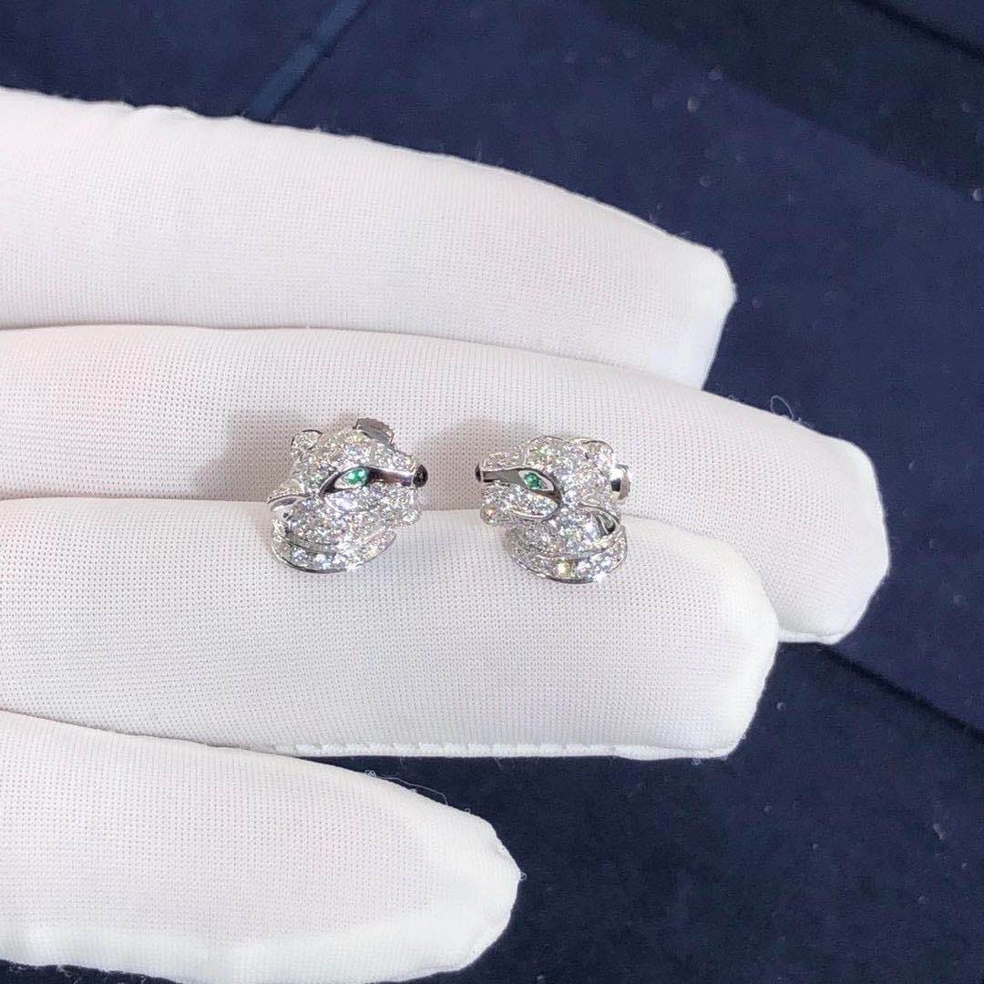 Серьги Panthere de Cartier драгоценные камни, бриллианты, белое золото 5