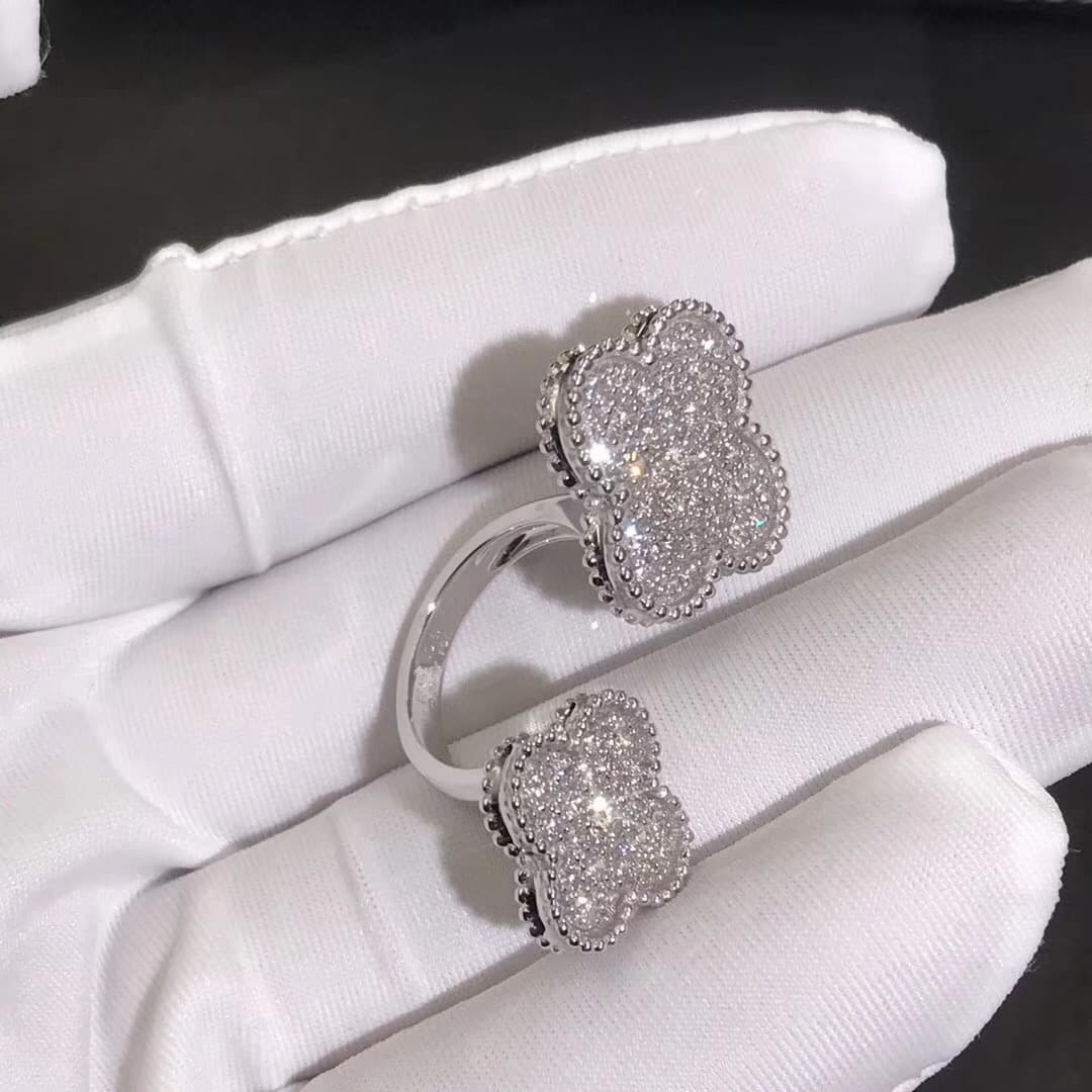 Кольцо Van Cleef & Arpels Magic Alhambra бриллианты, белое золото 7
