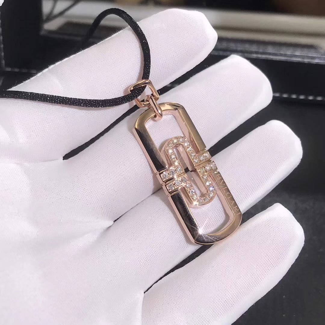 Подвеска Bulgari Parentesi бриллианты, розовое золото 4