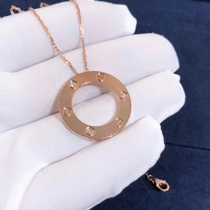 Подвеска Cartier Love 3 бриллианта, розовое золото 1
