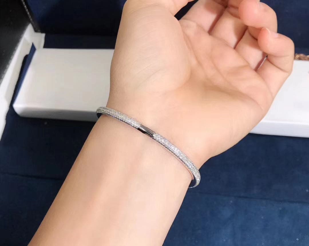 Браслет Cartier Juste un Clou классическая модель белое золото, бриллианты 8