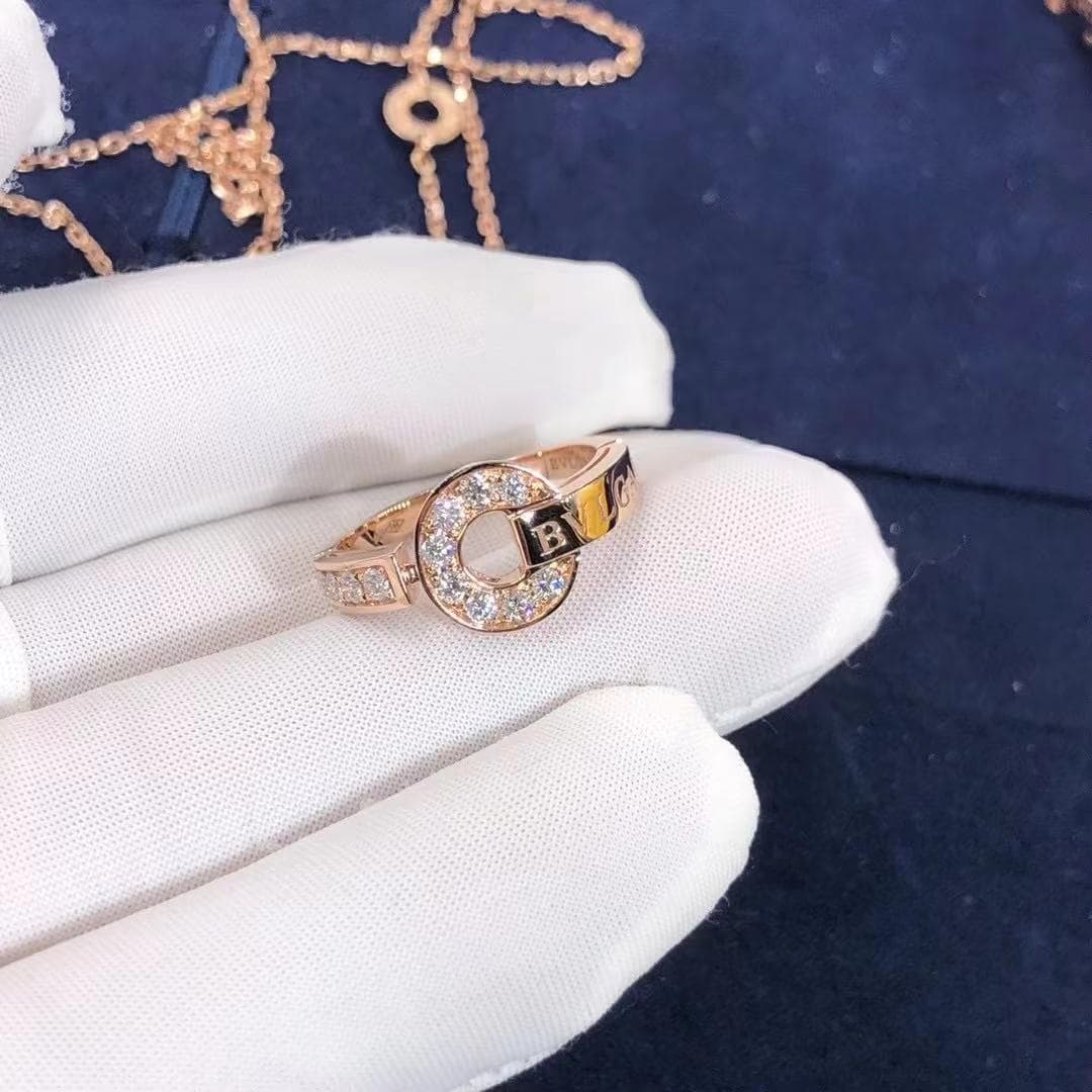 Кольцо Bulgari BVLGARI бриллианты, розовое золото 4