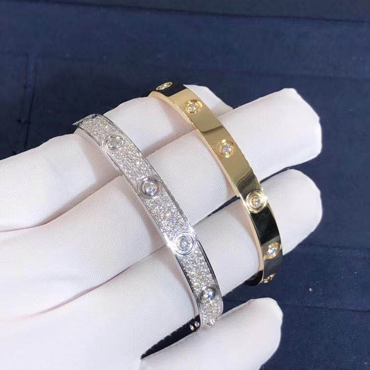 Браслет Cartier Love 10 бриллиантов, желтое золото 8
