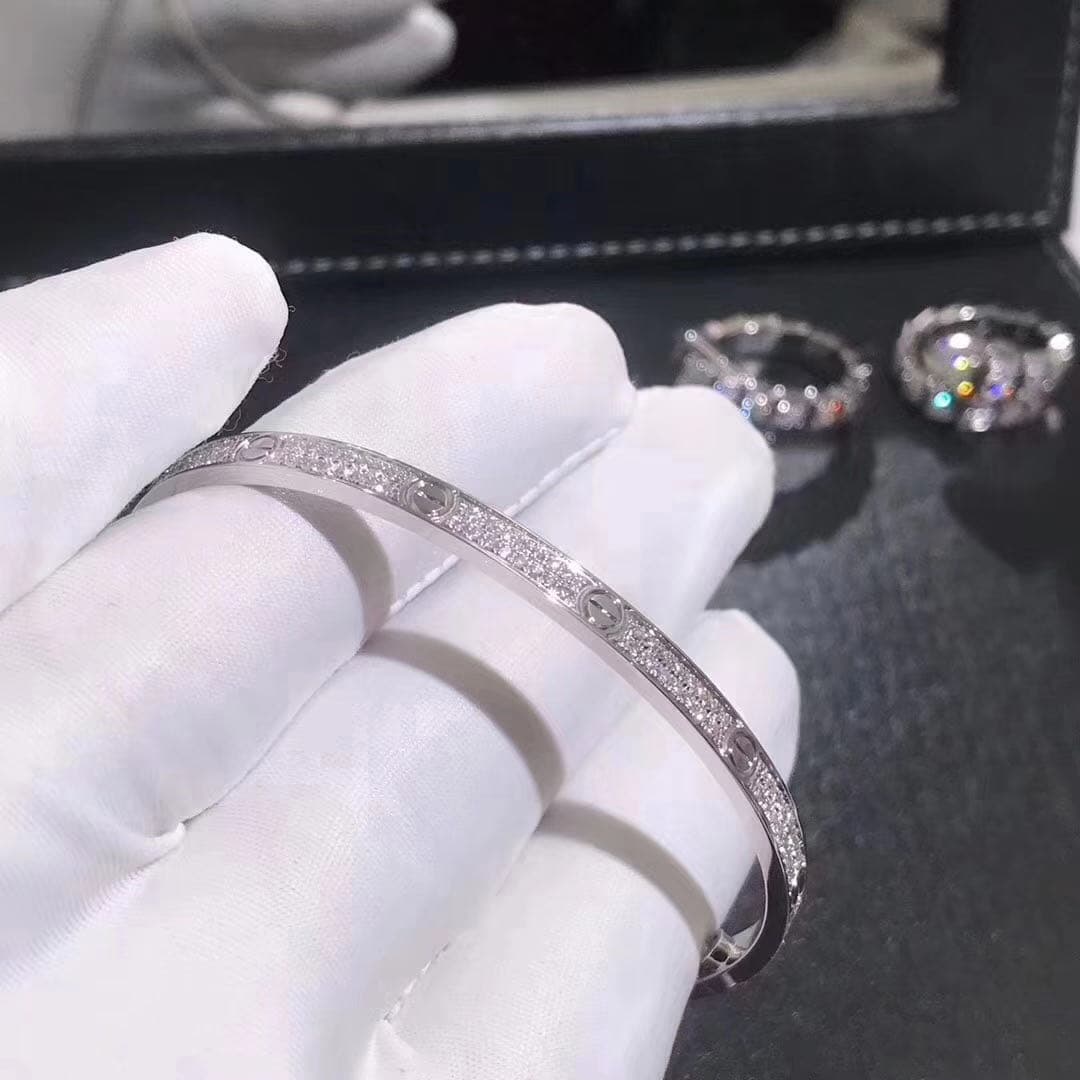 Браслет Cartier Love маленькая модель белое золото, бриллианты 2