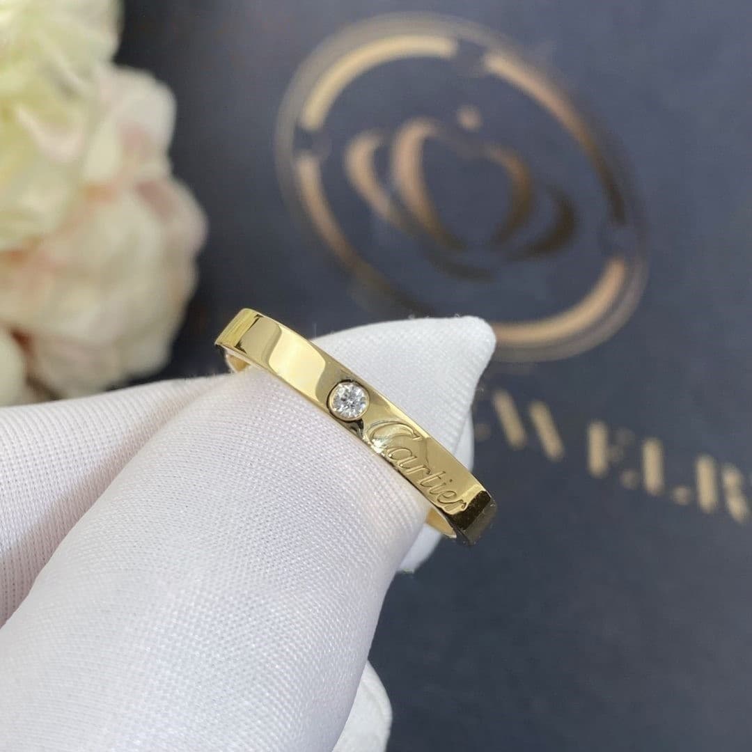 Кольцо Cartier C de Cartier, желтое золото, 0,03ct 3
