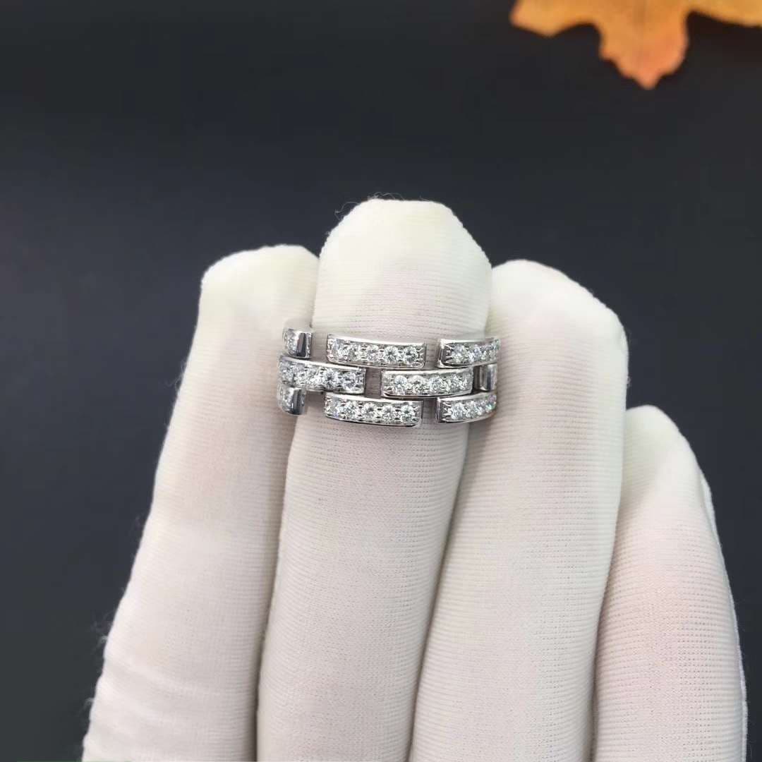 Трехрядное золотое кольцо Cartier, 1,37ct 2